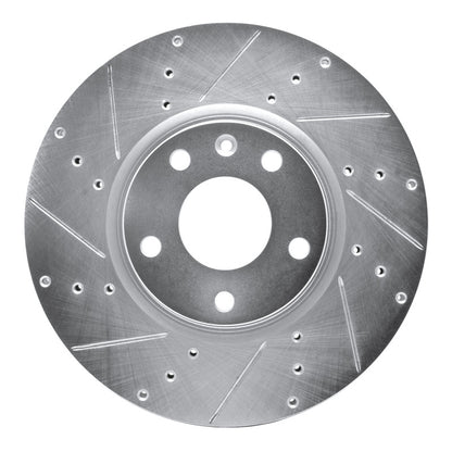 R1 Concepts R1 14-19 Chevrolet Corvette Front Left Drilled & Slotted Silver Brake Rotor