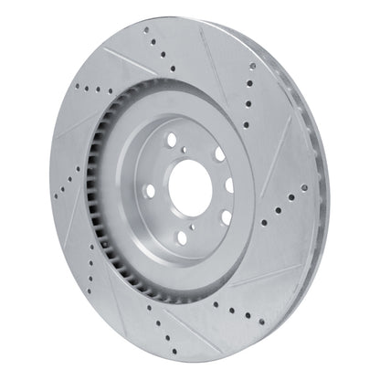R1 Concepts R1 13-25 Lexus RC300 Left Front Drilled & Slotted Silver Brake Rotor
