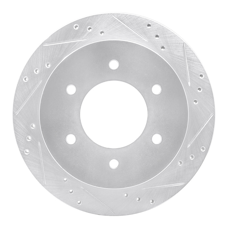 R1 Concepts R1 15-17 Mitsubishi Montero Limited (Mexico) Rear Right Drilled & Slotted Silver Brake Rotor