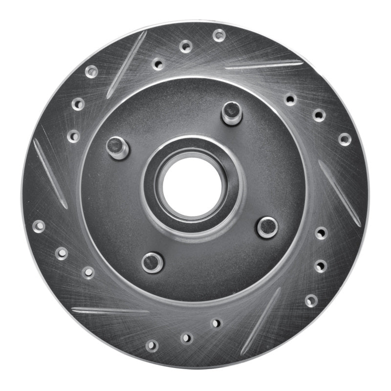 R1 Concepts R1 79-81 Ford Mustang Front Left Drilled & Slotted Silver Brake Rotor