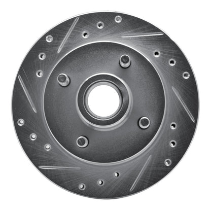 R1 Concepts R1 79-81 Ford Mustang Front Left Drilled & Slotted Silver Brake Rotor