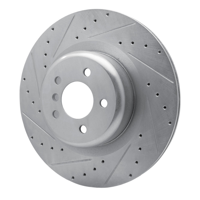 R1 Concepts R1 10-14 BMW X5 Rear Left Drilled & Slotted Silver Brake Rotor