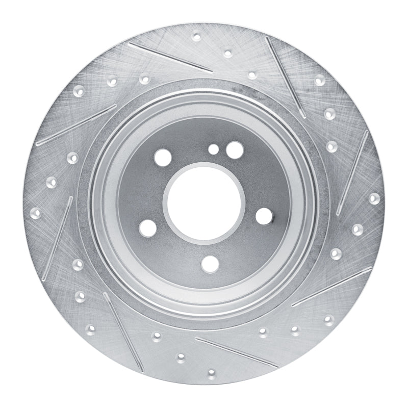 R1 Concepts R1 03-06 Mercedes-Benz SL500 Rear Left Drilled & Slotted Silver Brake Rotor