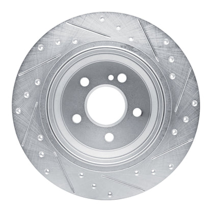 R1 Concepts R1 03-06 Mercedes-Benz SL500 Rear Left Drilled & Slotted Silver Brake Rotor