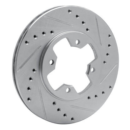 R1 Concepts R1 79-83 Nissan 280ZX Front Right Drilled & Slotted Silver Brake Rotor