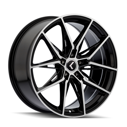 Kraze Wheels Kraze KR196 Evolve 22x9 / 5x112 BP / 35mm Offset / 66.56mm Hub Gloss Black Machined Wheel