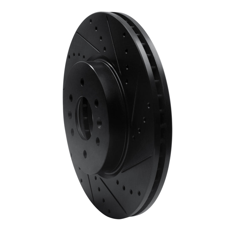 R1 Concepts R1 09-10 Kia BORREGO Front Right Drilled & Slotted Black Brake Rotor