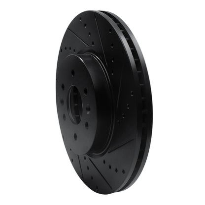 R1 Concepts R1 09-10 Kia BORREGO Front Right Drilled & Slotted Black Brake Rotor