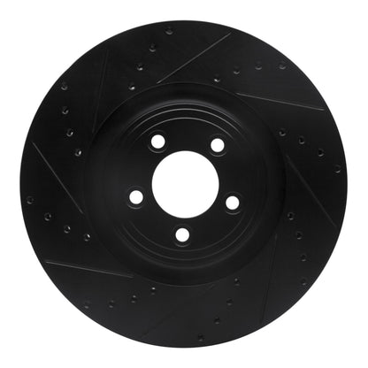 R1 Concepts R1 06-21 Jaguar F-Type Front Left Drilled & Slotted Black Brake Rotor