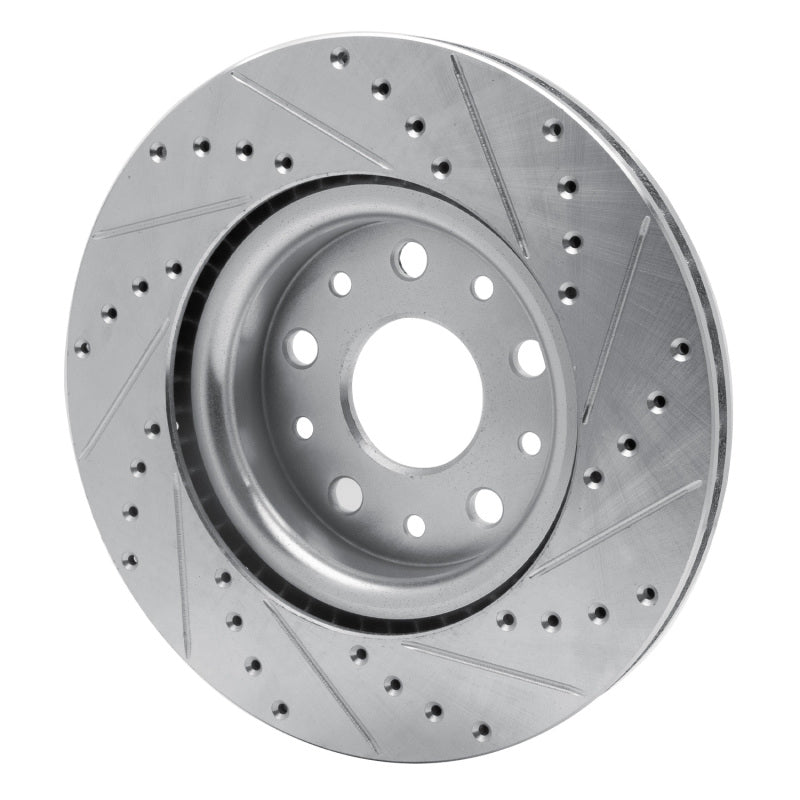 R1 Concepts R1 18-25 Jeep Wrangler Front Left Drilled & Slotted Silver Brake Rotor