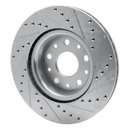 R1 Concepts R1 18-25 Jeep Wrangler Front Left Drilled & Slotted Silver Brake Rotor