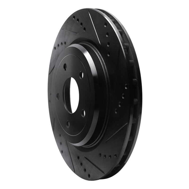R1 Concepts R1 06-13 Chevrolet Corvette Rear Right Drilled & Slotted Black Brake Rotor