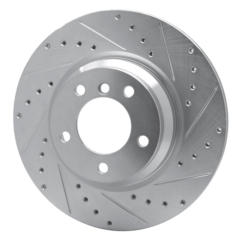 R1 Concepts R1 06-12 BMW 330I Front Right Drilled & Slotted Silver Brake Rotor