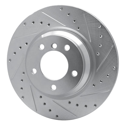 R1 Concepts R1 06-12 BMW 330I Front Right Drilled & Slotted Silver Brake Rotor