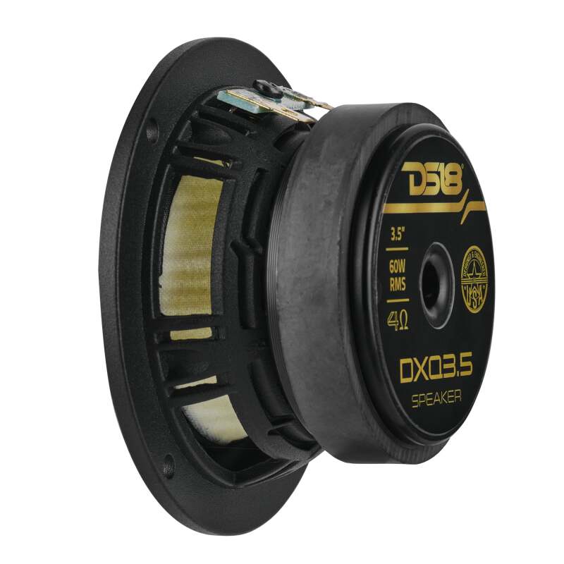 DS18 Deluxe Quality 3.5in Speaker 60 Watts RMS 4 ohm Yellow Straw + Composite Foam Cone Full Range