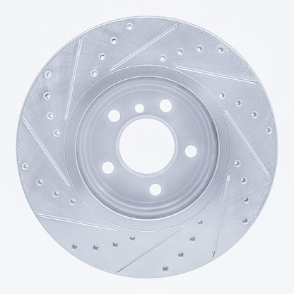R1 Concepts R1 11-16 BMW 528I Front Right Drilled & Slotted Silver Brake Rotor