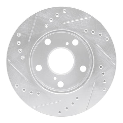 R1 Concepts R1 92-01 Toyota Camry Front Right Drilled & Slotted Silver Brake Rotor