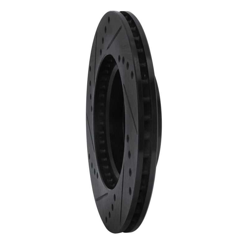 R1 Concepts R1 00-05 Toyota MR2 Spyder Front Right Drilled & Slotted Black Brake Rotor