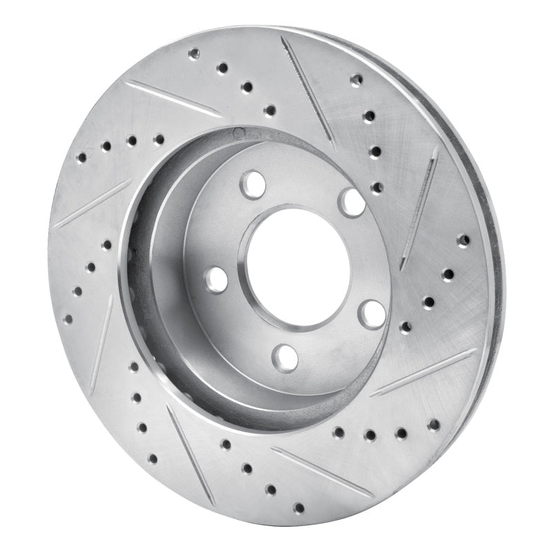 R1 Concepts R1 02-07 Jeep Liberty Front Left Drilled & Slotted Silver Brake Rotor