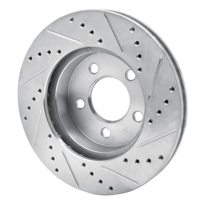 R1 Concepts R1 02-07 Jeep Liberty Front Left Drilled & Slotted Silver Brake Rotor