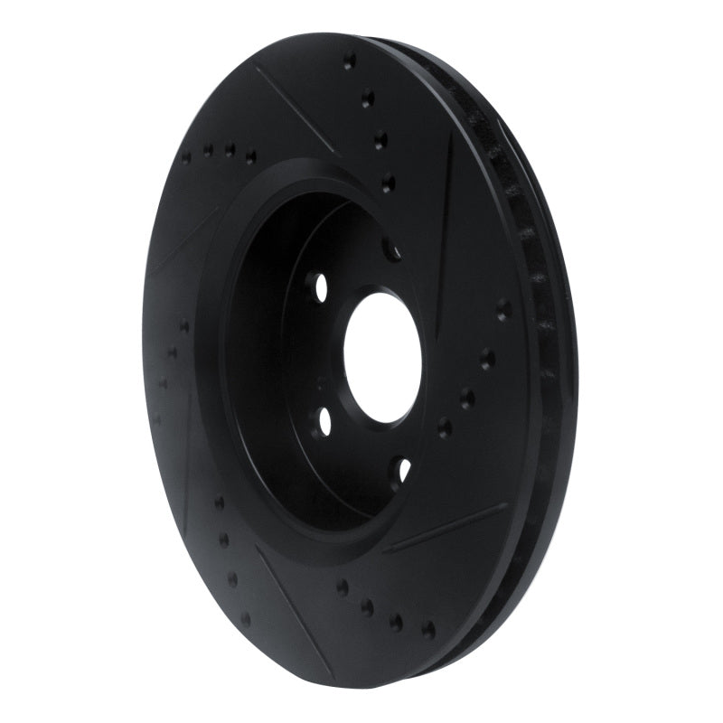 R1 Concepts R1 18-22 Toyota C-HR Front Left Drilled & Slotted Black Brake Rotor
