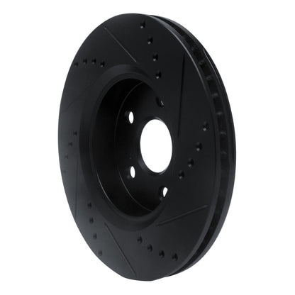 R1 Concepts R1 18-22 Toyota C-HR Front Left Drilled & Slotted Black Brake Rotor