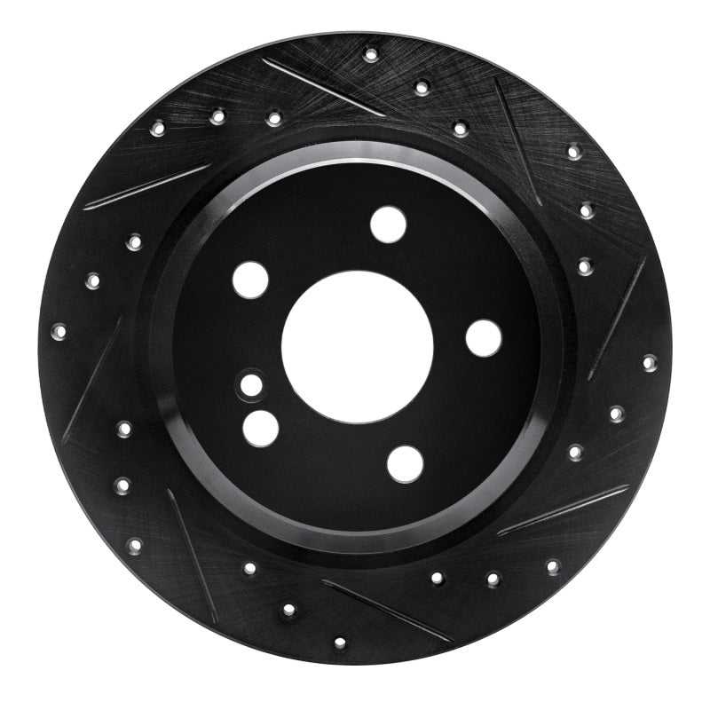 R1 Concepts R1 03-06 Mercedes-Benz CL500 Rear Right Drilled & Slotted Black Brake Rotor