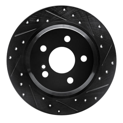R1 Concepts R1 03-06 Mercedes-Benz CL500 Rear Right Drilled & Slotted Black Brake Rotor