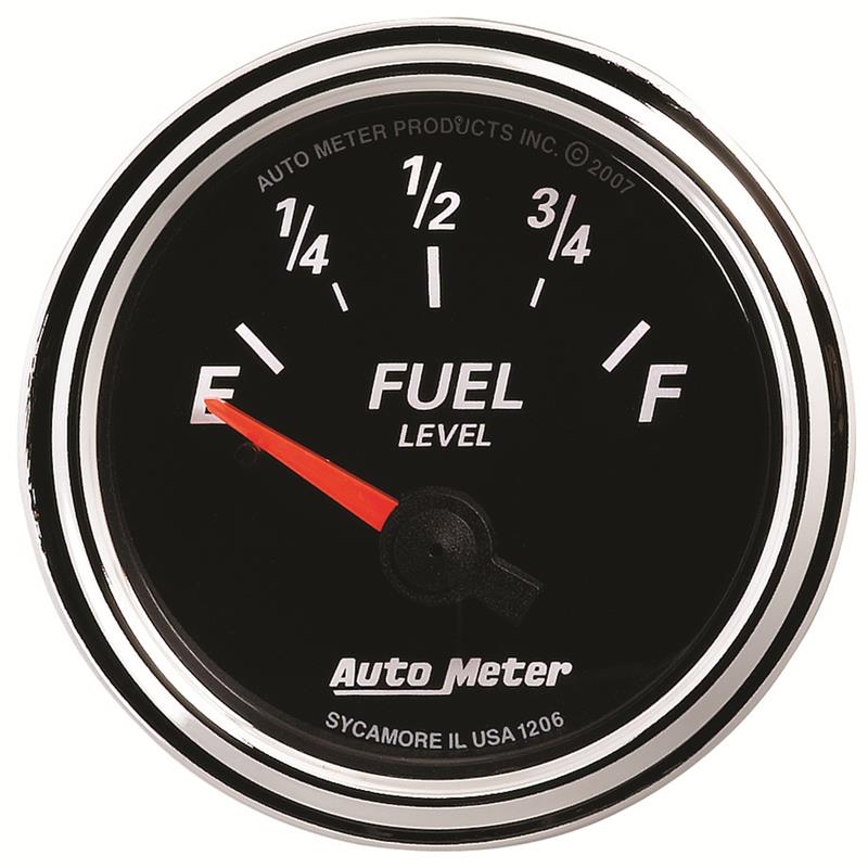 Autometer Designer Black II 52mm 240 Ohm Empty/33 Ohm Full Fuel Level Gauge