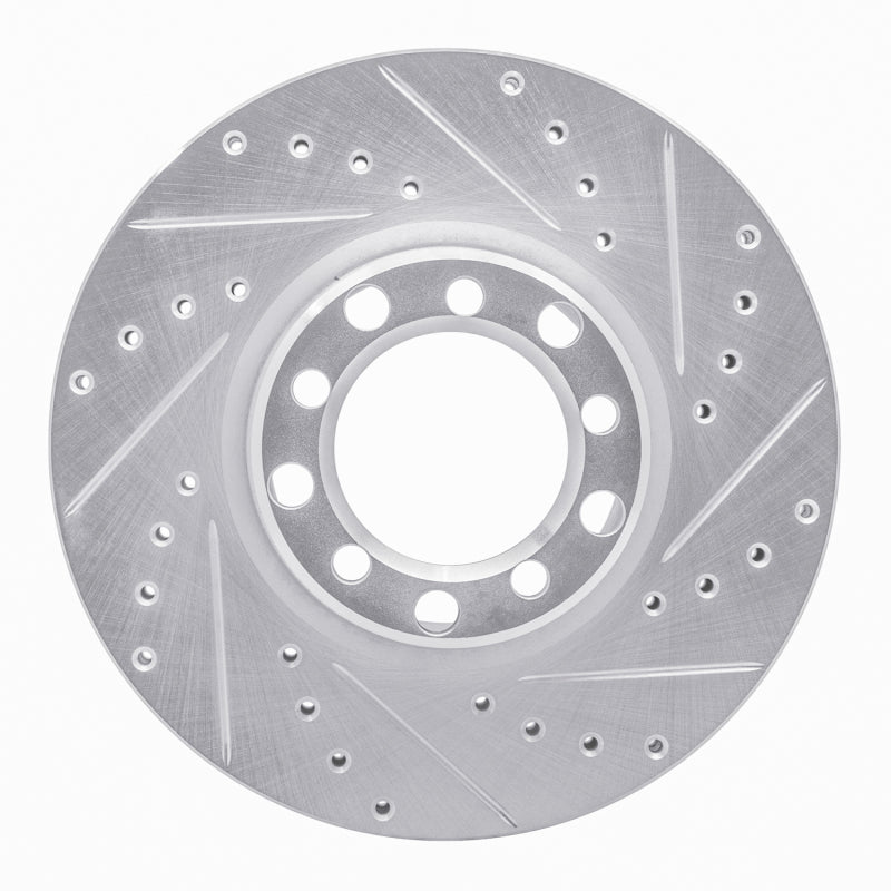 R1 Concepts R1 82-85 Mercedes-Benz 380SEC Front Right Drilled & Slotted Silver Brake Rotor