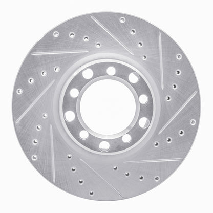 R1 Concepts R1 82-85 Mercedes-Benz 380SEC Front Right Drilled & Slotted Silver Brake Rotor
