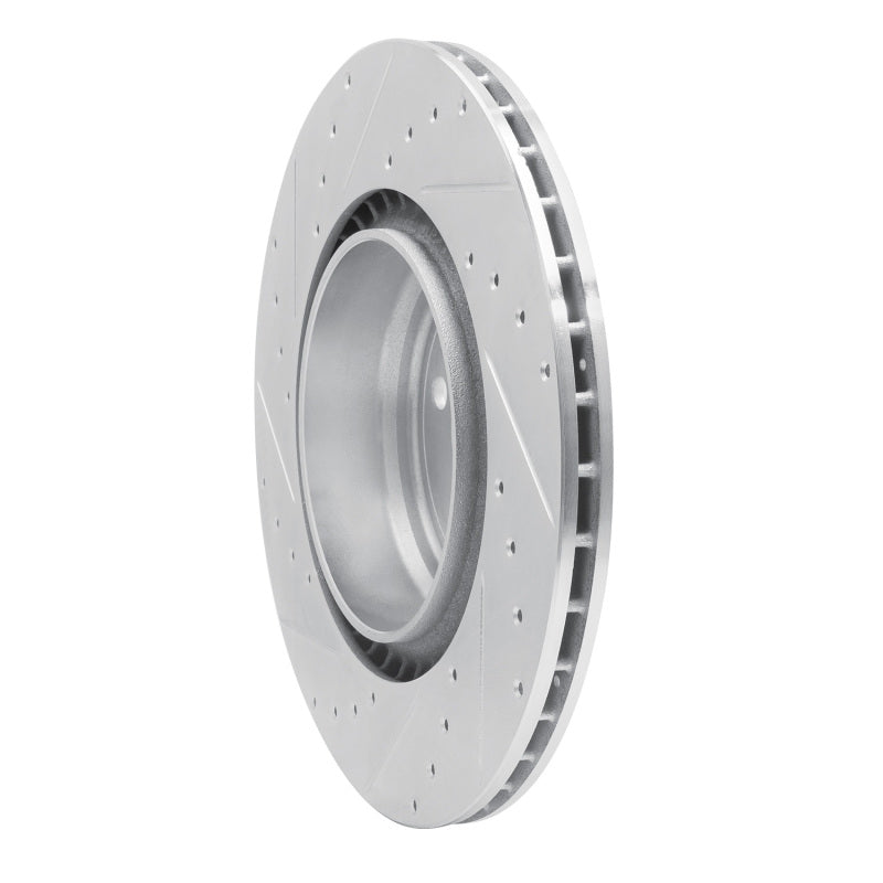 R1 Concepts R1 09-19 BMW ALPINA B7 Rear Right Drilled & Slotted Silver Brake Rotor