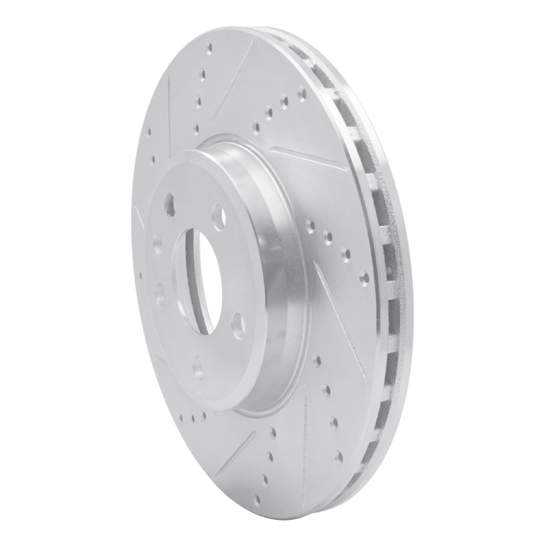 R1 Concepts R1 08-25 Audi A4 Quattro Front Left Drilled & Slotted Silver Brake Rotor
