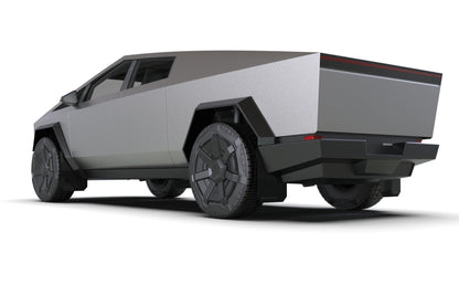 Rally Armor 24-26 Tesla Cybertruck Black UR Mud Flap Metallic Black Logo