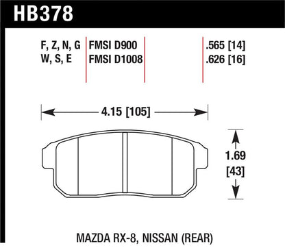 Hawk Performance Hawk 03-07 RX8 HPS Street Rear Brake Pads (D1008)