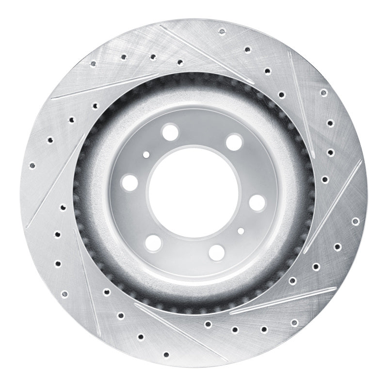 R1 Concepts R1 2022-2025 Lexus GX550 Front Left Drilled & Slotted Silver Brake Rotor