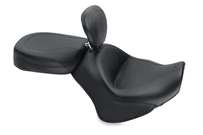 Mustang Motorcycle Mustang 11-17 Yamaha Stryker Standard Touring 2PC Seat w/Driver Backrest - Black