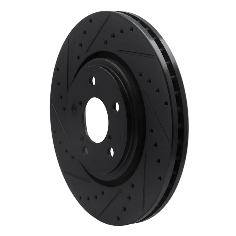 R1 Concepts R1 17-20 Acura MDX Front Left Drilled & Slotted Black Brake Rotor