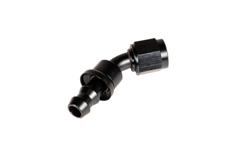 Fleece Performance Universal -6AN 45Deg to Hose Barb - Black