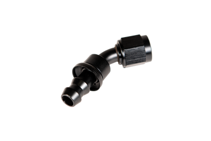 Fleece Performance Universal -6AN 45Deg to Hose Barb - Black