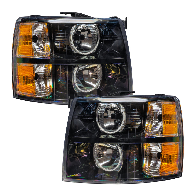 ORACLE Lighting Oracle 07-13 Chevy Silverado SMD HL - Blk - Round Style - ColorSHIFT w/ BC1 Controller