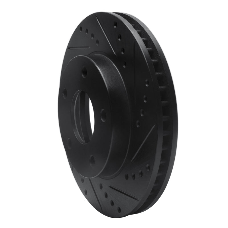 R1 Concepts R1 97-05 Chevrolet S10 Front Right Drilled & Slotted Black Brake Rotor