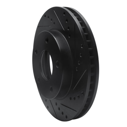 R1 Concepts R1 97-05 Chevrolet S10 Front Right Drilled & Slotted Black Brake Rotor