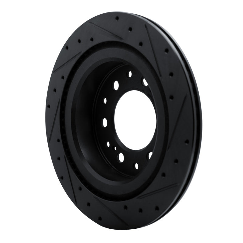 R1 Concepts R1 2022-2025 Lexus GX550 Rear Left Drilled & Slotted Black Brake Rotor
