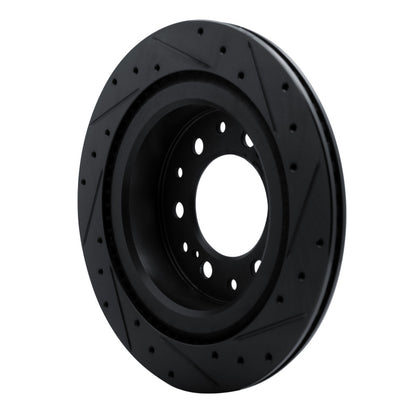 R1 Concepts R1 2022-2025 Lexus GX550 Rear Left Drilled & Slotted Black Brake Rotor