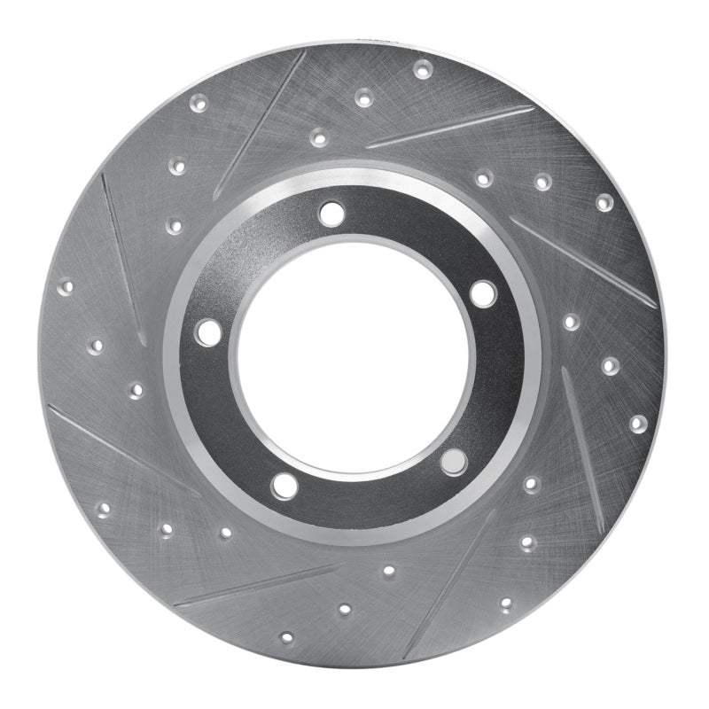 R1 Concepts R1 74-99 Land Rover Discovery Front Left Drilled & Slotted Silver Brake Rotor