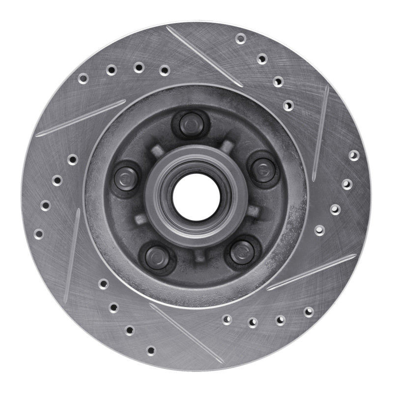 R1 Concepts R1 1978-1990 Buick Skylark Front Left Drilled & Slotted Silver Brake Rotor
