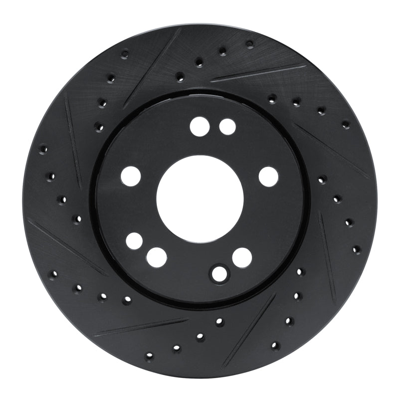 R1 Concepts R1 90-92 Mercedes-Benz 300TE Front Left Drilled & Slotted Black Brake Rotor