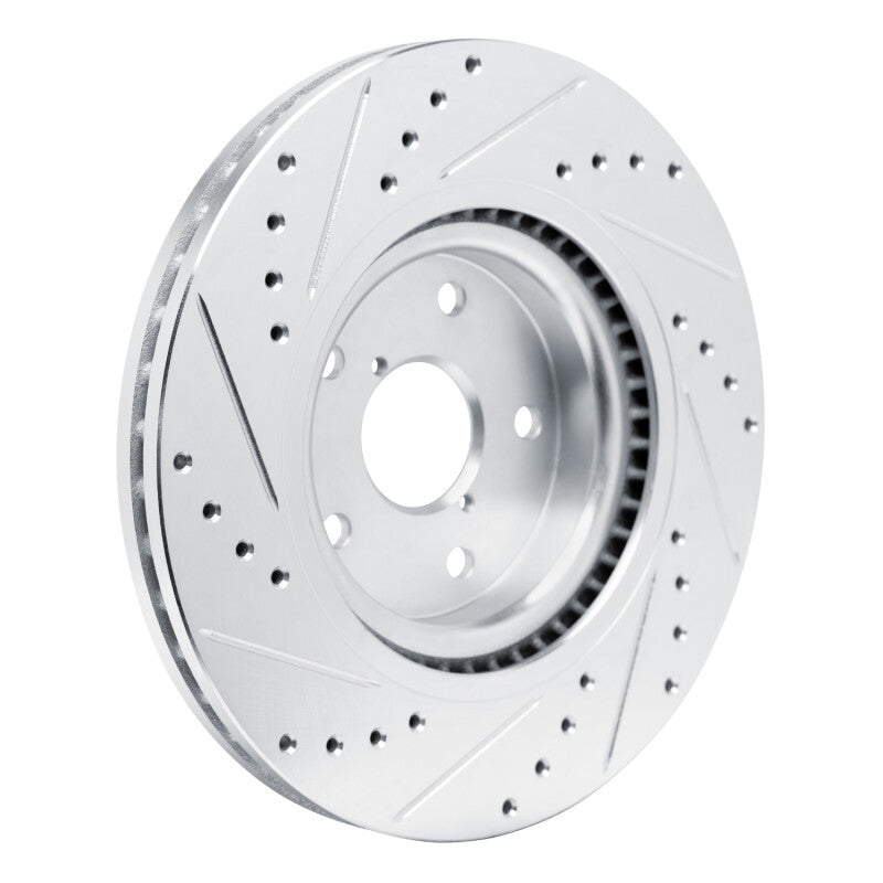 R1 Concepts R1 2020-2025 Subaru Impreza Front Right Drilled & Slotted Silver Brake Rotor