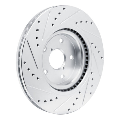 R1 Concepts R1 2020-2025 Subaru Impreza Front Right Drilled & Slotted Silver Brake Rotor